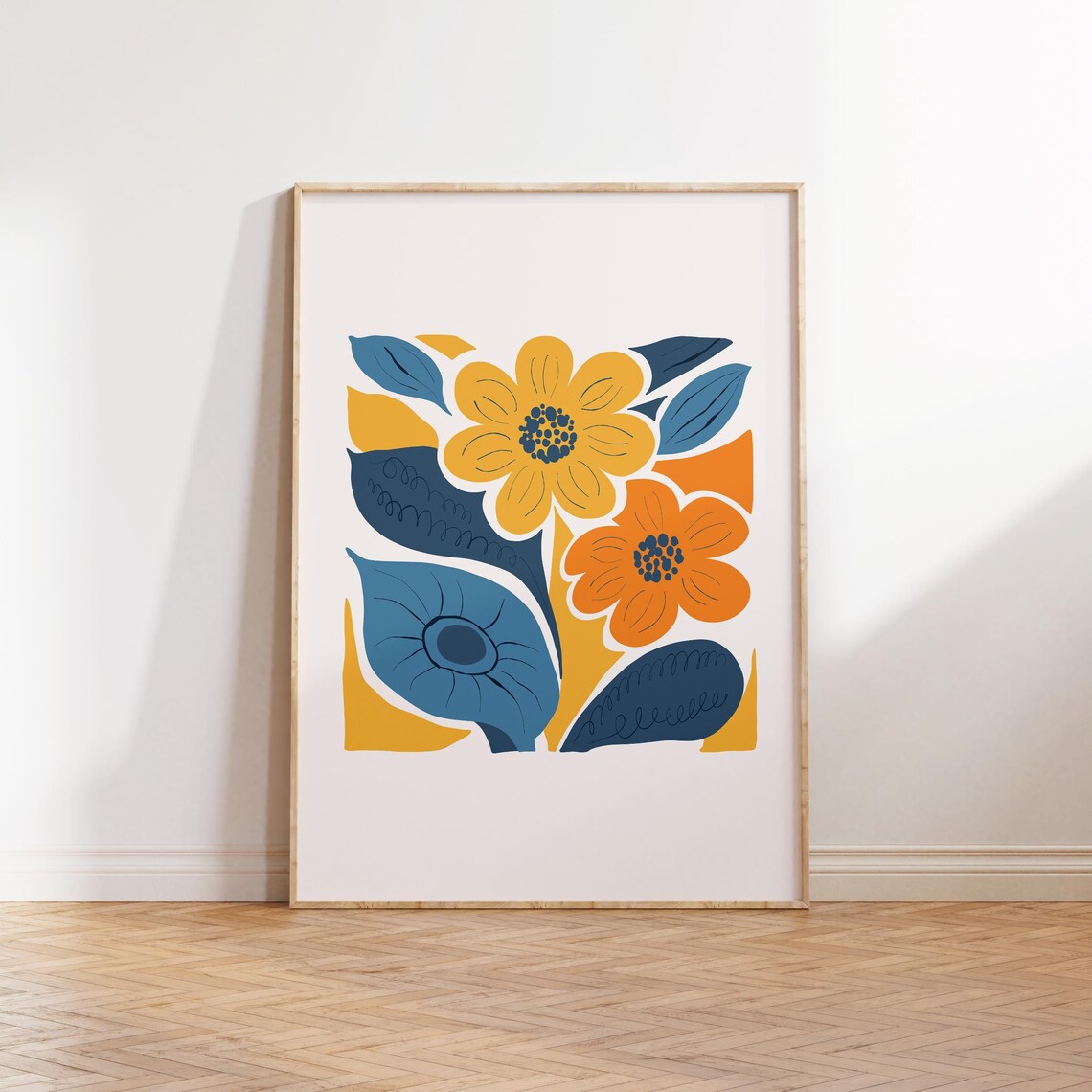 Eclectic Flowers Colorful Abstract Wall Art Print