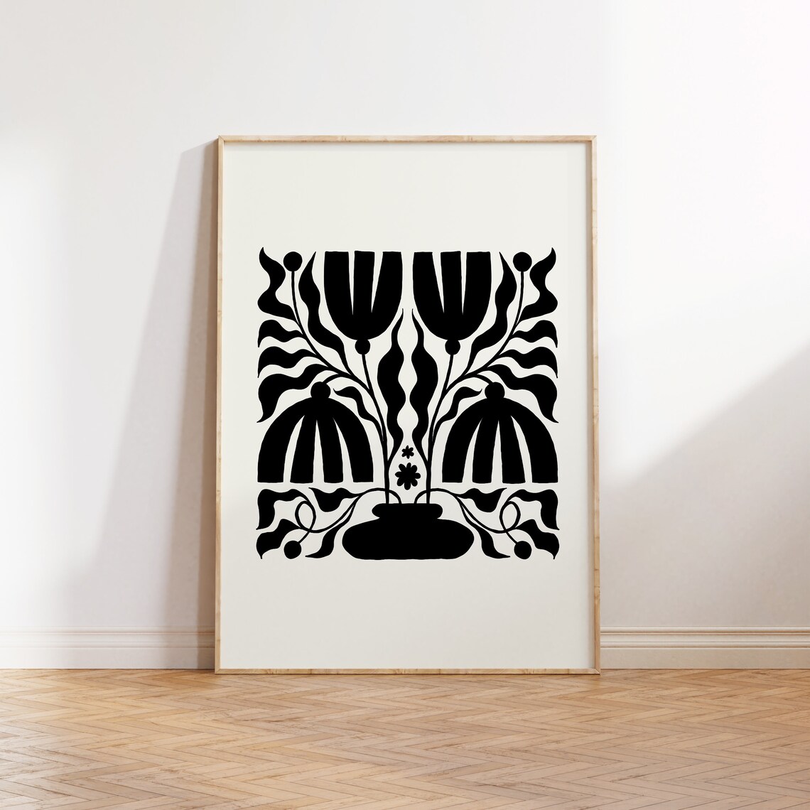 Dark Flowers Abstract Botanical Art Poster