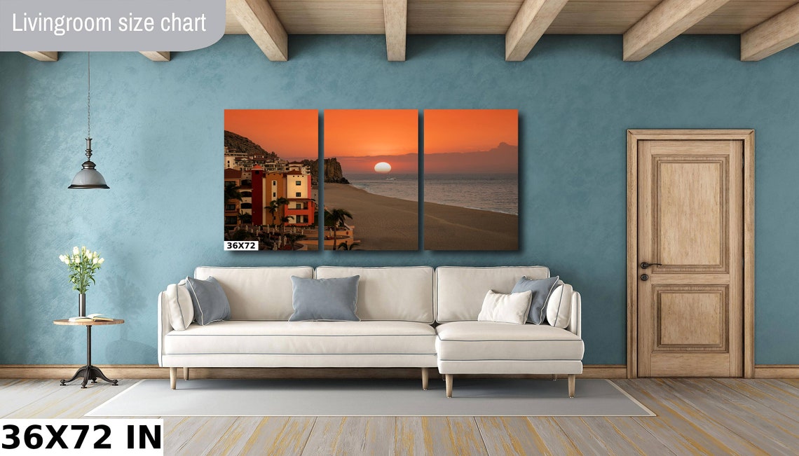 Playa Grande Resort Cabo Sunset Beach Orange Sun Ocean Poster - Image 3