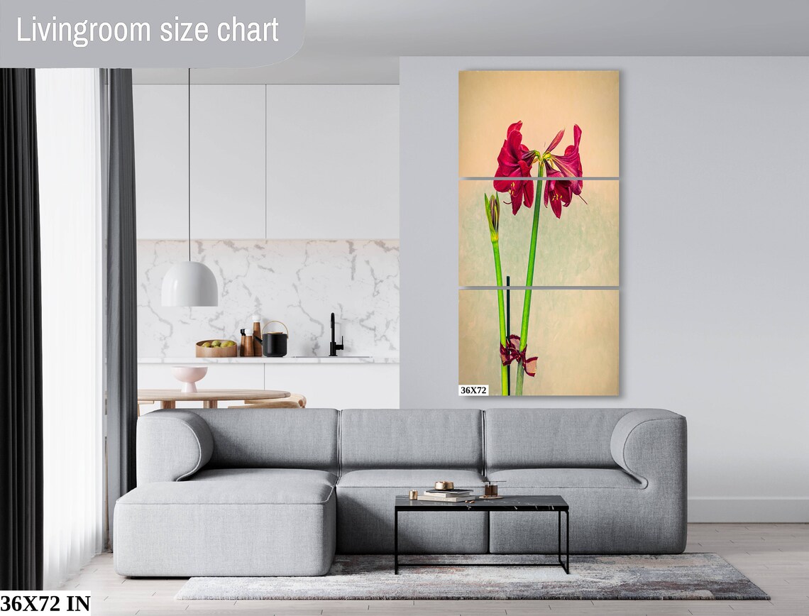 Red Amaryllis Bloom Close Up Elegant Floral Botanical Art Poster - Image 2