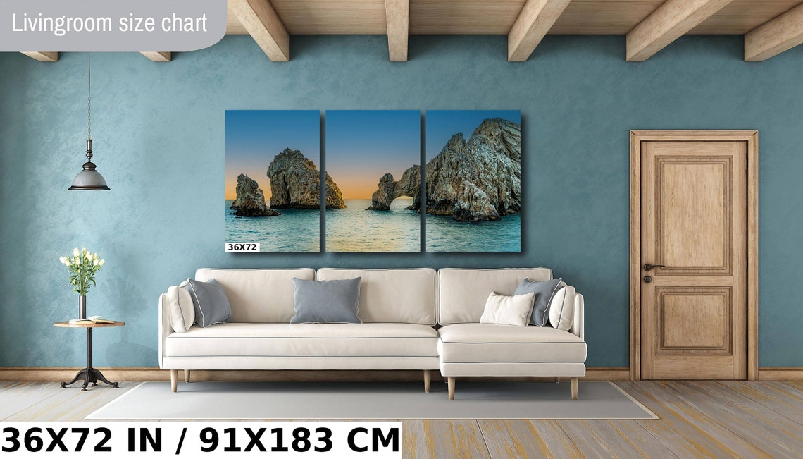 Cabo Arch El Arco Sea Stacks Golden Sky Turquoise Water Poster - Image 2