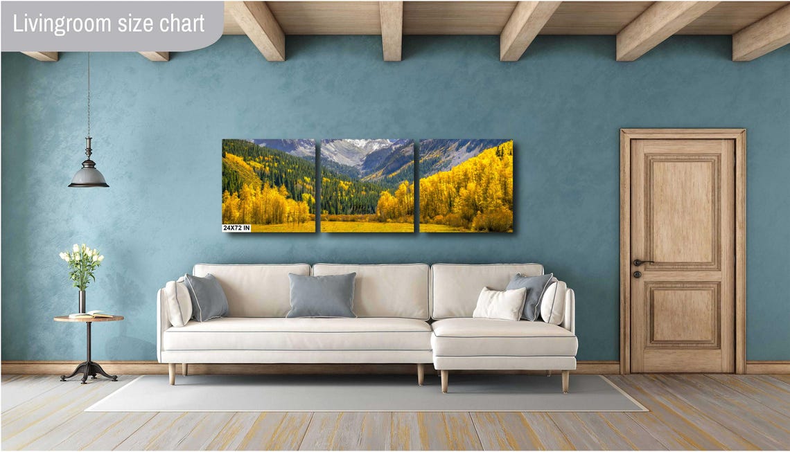 Colorado Mountain Valley Meadow Golden Aspens Snow Peaks Poster - Image 3