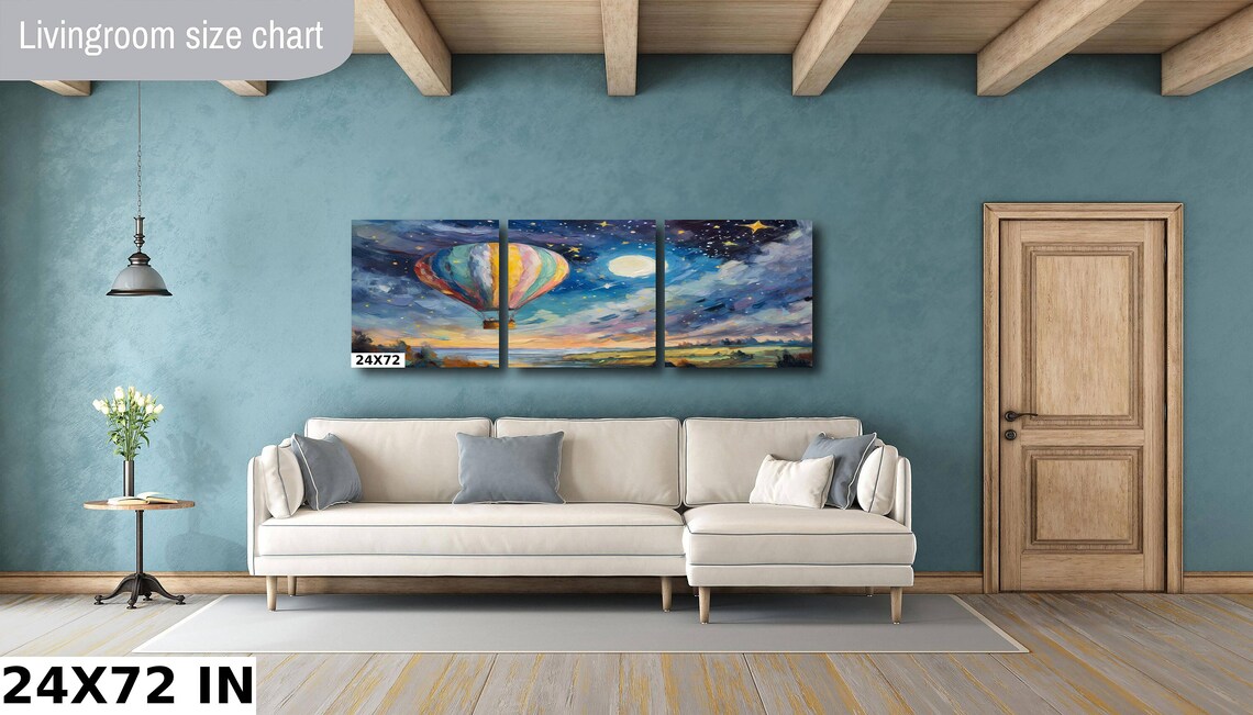 Pastel Hot Air Balloon Nursery Art Print - Image 3
