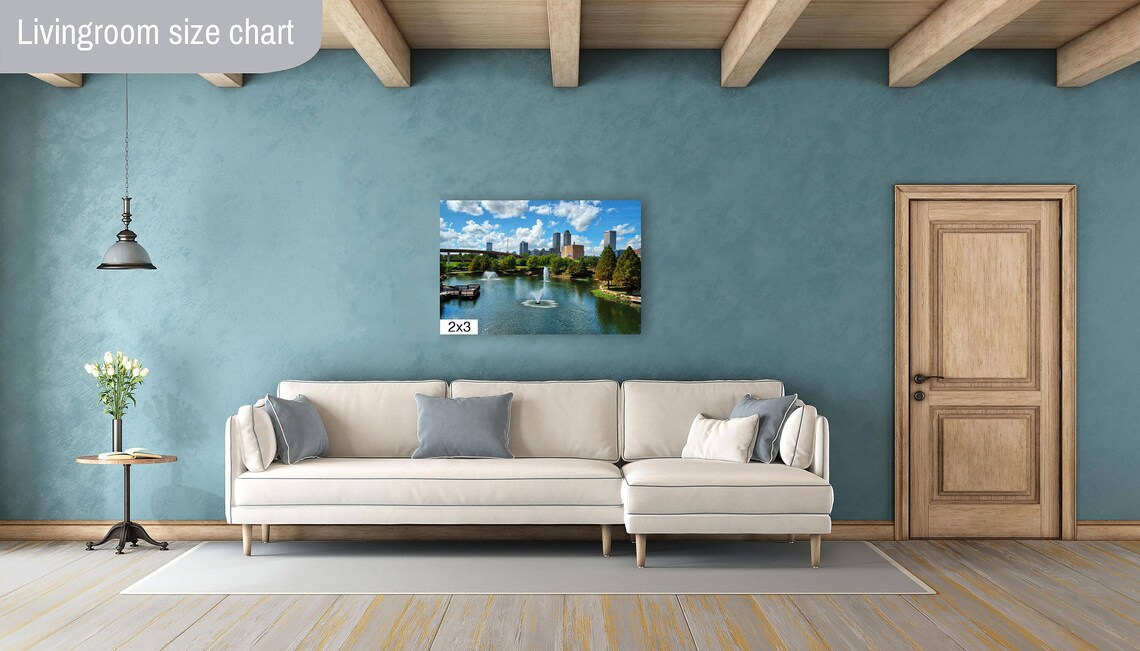 Tulsa Oklahoma Skyline From Centennial Park Fountains City Art Poster - Image 4