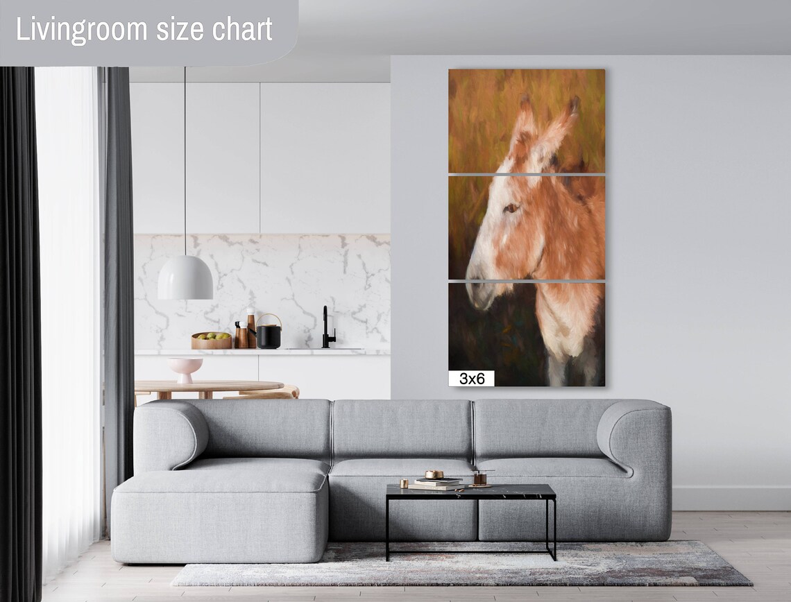 Sweet Burro Donkey Portrait Painterly Farm Animal Wall Art Poster - Image 2