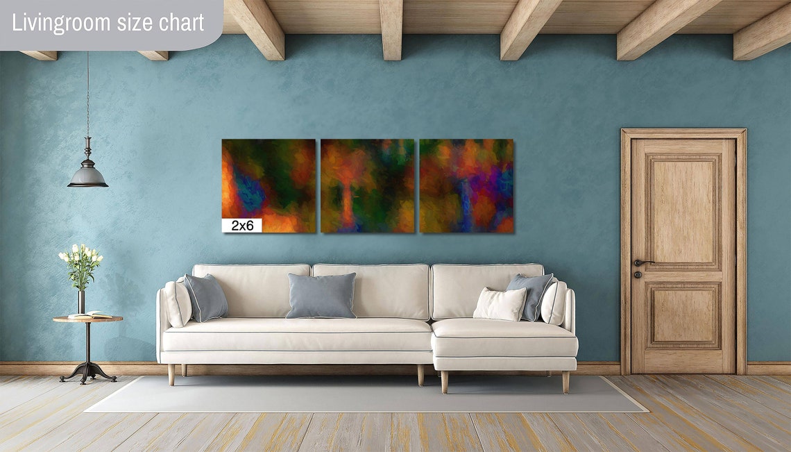 Abstract Warm Autumn Brushstrokes Impasto Textured Modern Art Poster - Image 3