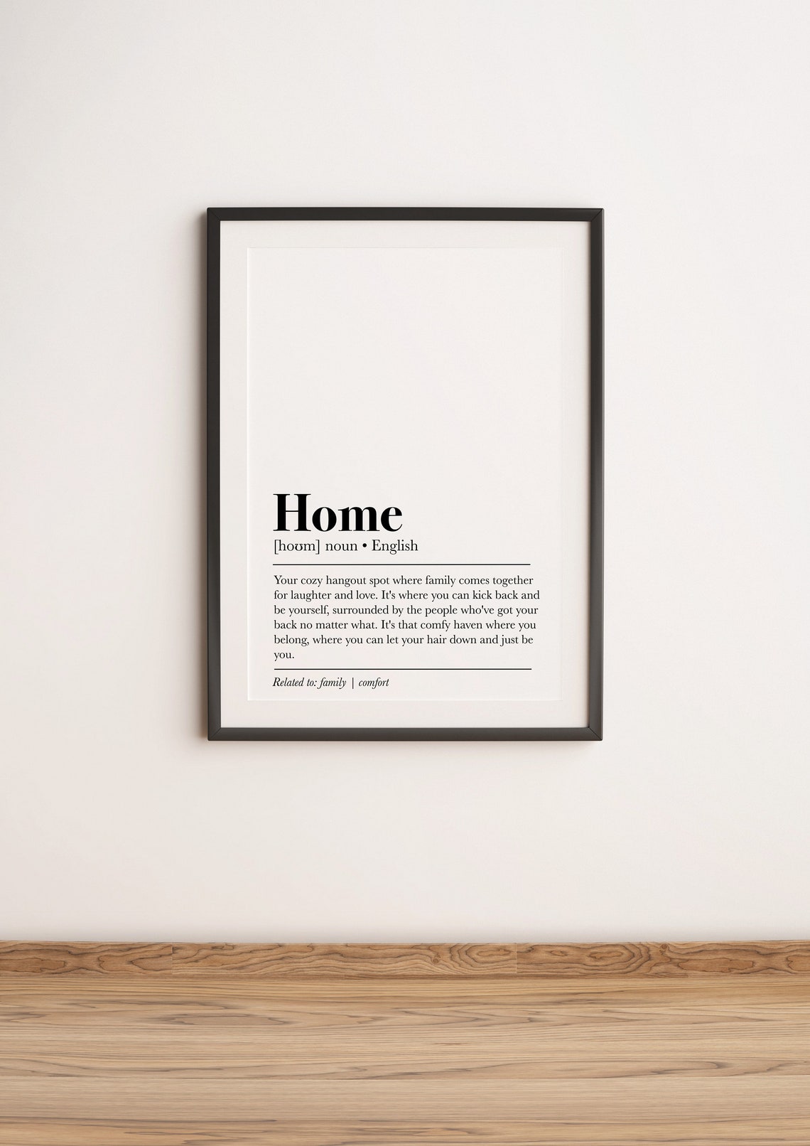 Home Definition Black and White Dictionary Style Cozy Gift Poster - Image 2