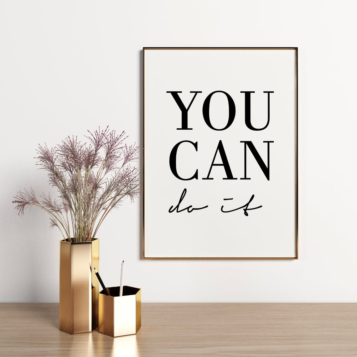 You Can Do It Poster Serif Script Motivational Typography Art - Image 5