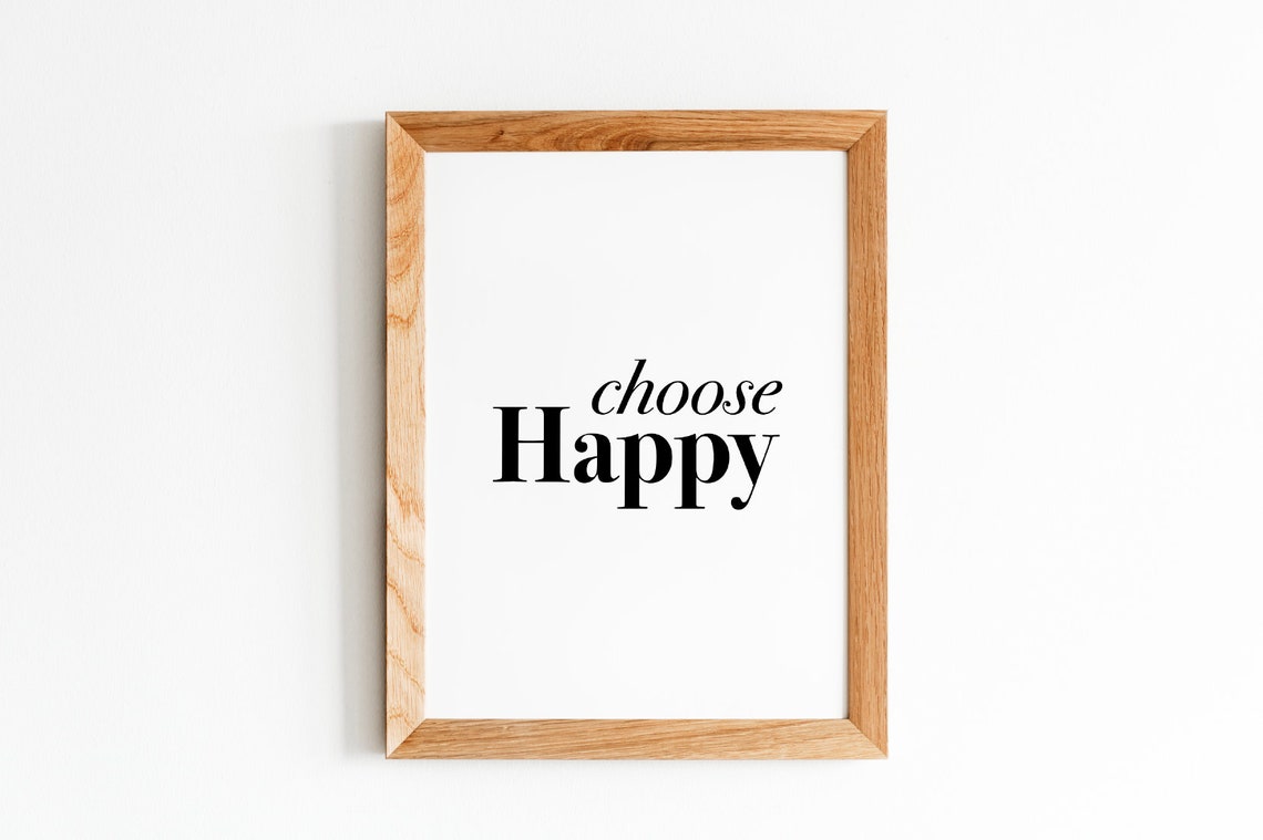 Choose Happy Quote Poster Mixed Script Serif Typography Design - Image 4