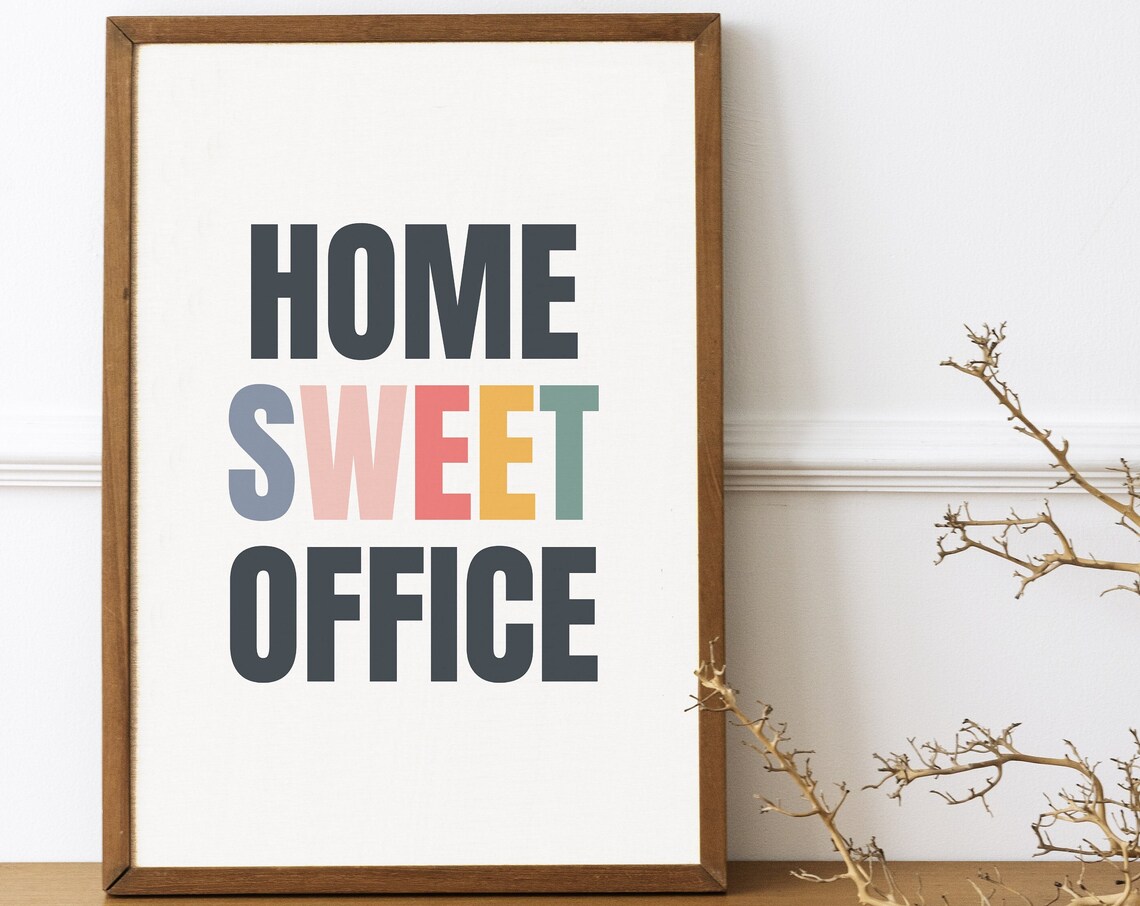 Home Sweet Office Typography Quote Art Print - Image 3