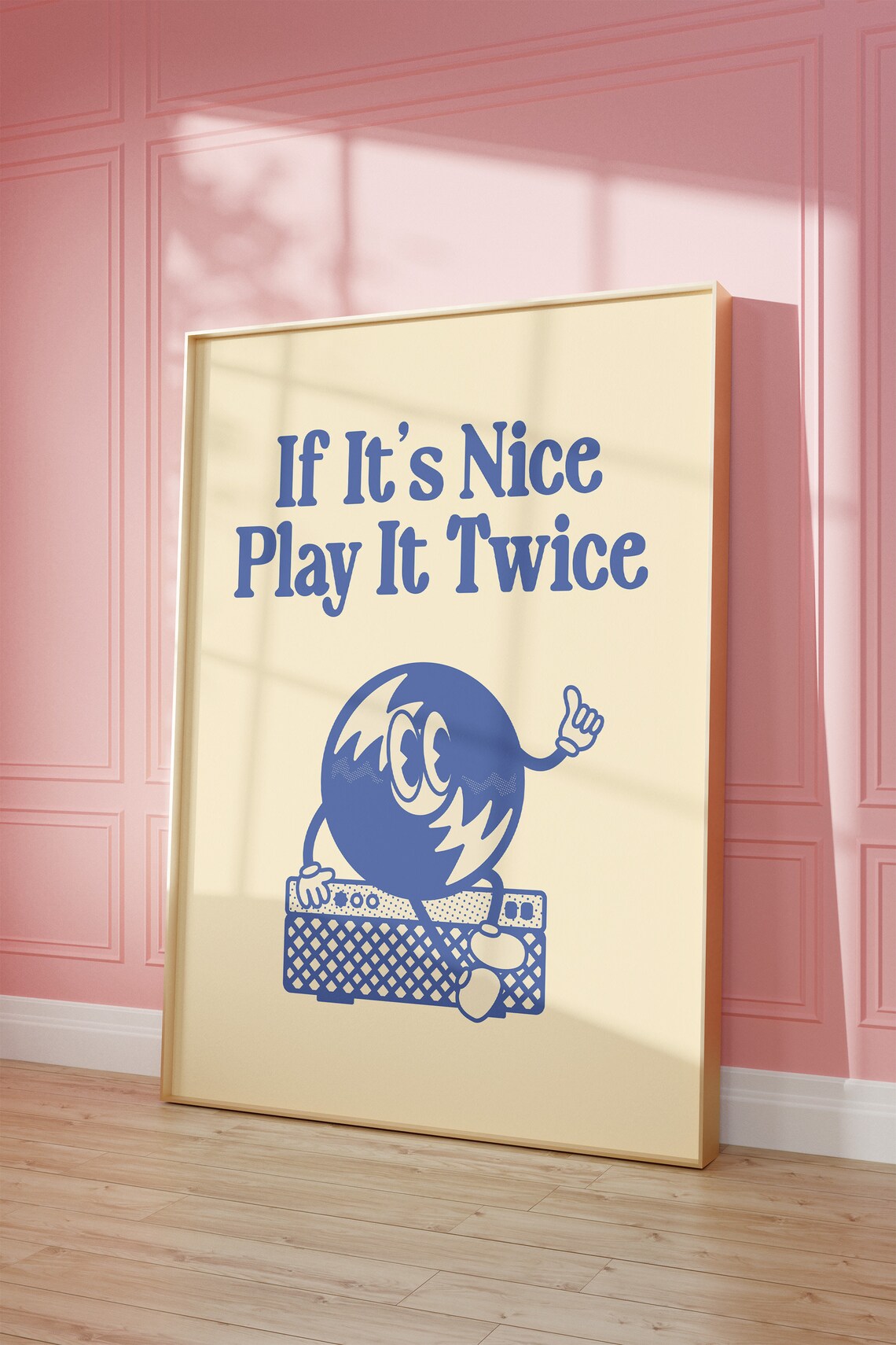 Retro Vinyl Poster, Play It Twice Record Art Print - Image 3