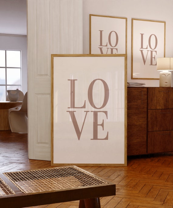 Love Love Minimalist Art Print, Wedding Gift