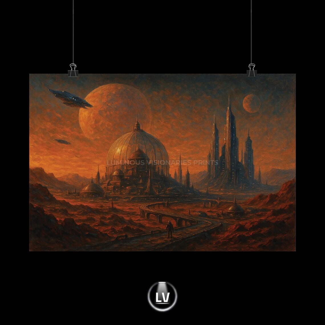 Futuristic Landscape, Sci-Fi Home Decor Art Print