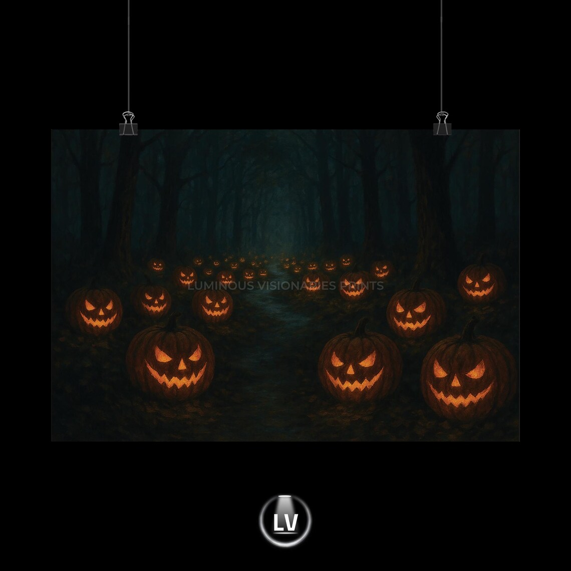Spooky Halloween Pumpkin Decor, Poster Print