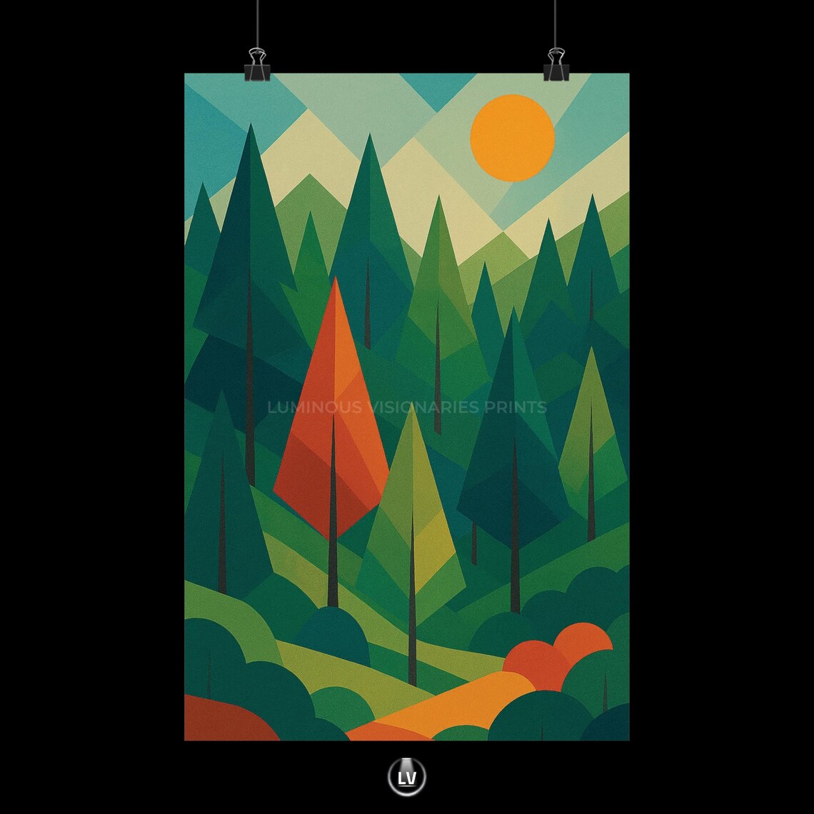 Natureinspired Matte Vertical Posters Forest Art Print Modern Wall Decor Green Landscape Poster Minimalist Home Apag 9