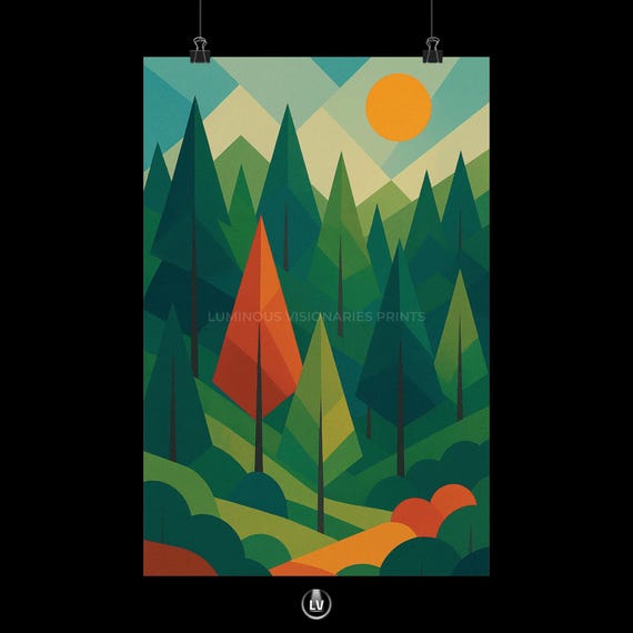 Natureinspired Matte Vertical Posters Forest Art Print Modern Wall Decor Green Landscape Poster Minimalist Home Apag 9