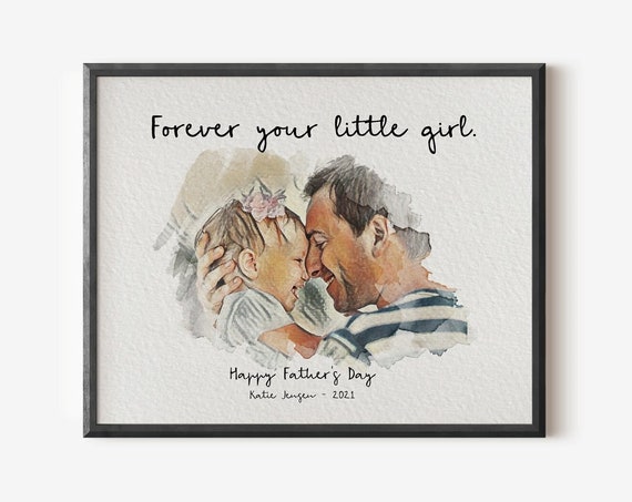 Personalised Dad Drawing Fathers Day Present For Him From Daughter Wife Meaningful Artwork Birthday Art Gift Fathers Day Unforgettable
