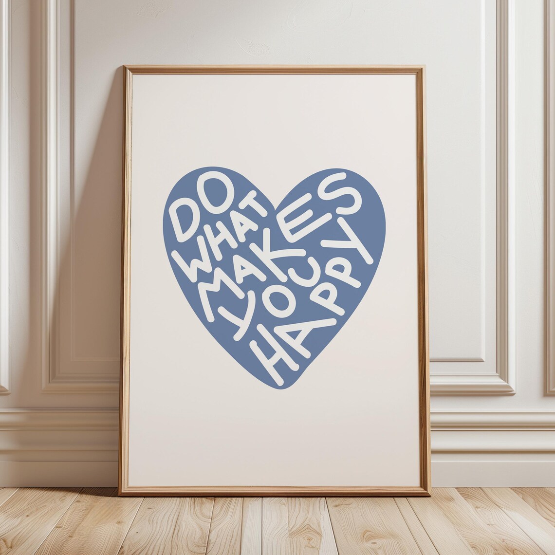 Do What Makes You Happy Blue Heart Typography Quote Art Poster - Image 6