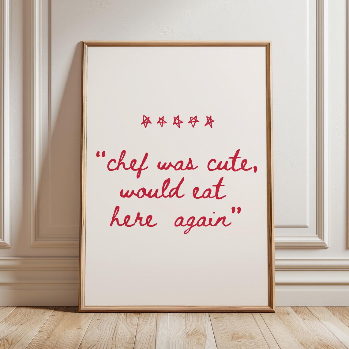 Chef Was Cute Minimalist Kitchen Art Print