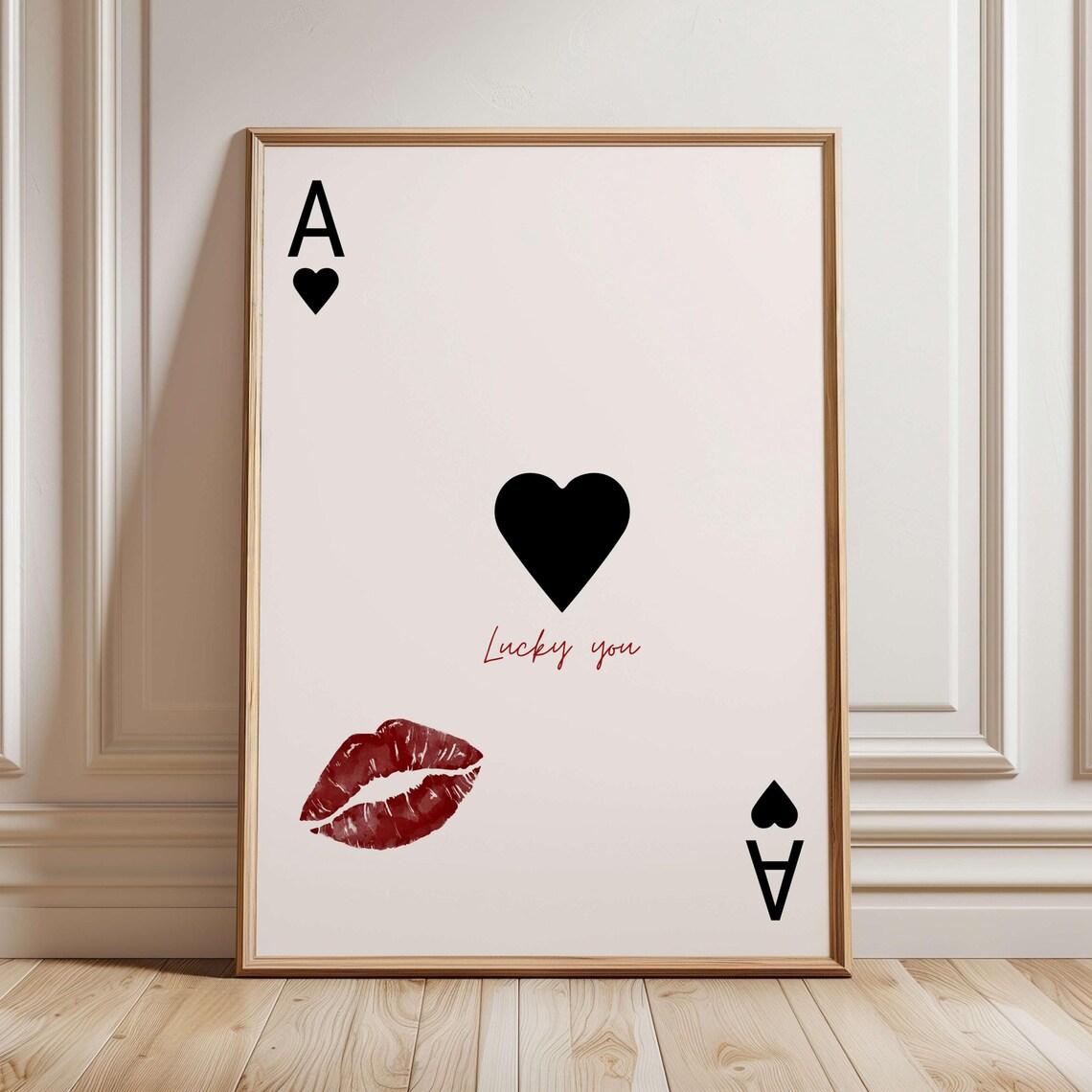 Lucky You Lipstick Kiss Art Print