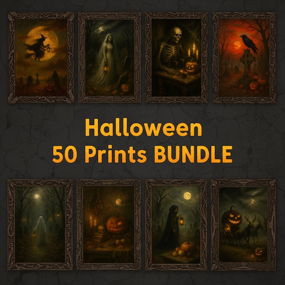 Halloween Bundle Prints 50 Wall Art Gothic Dark Moody