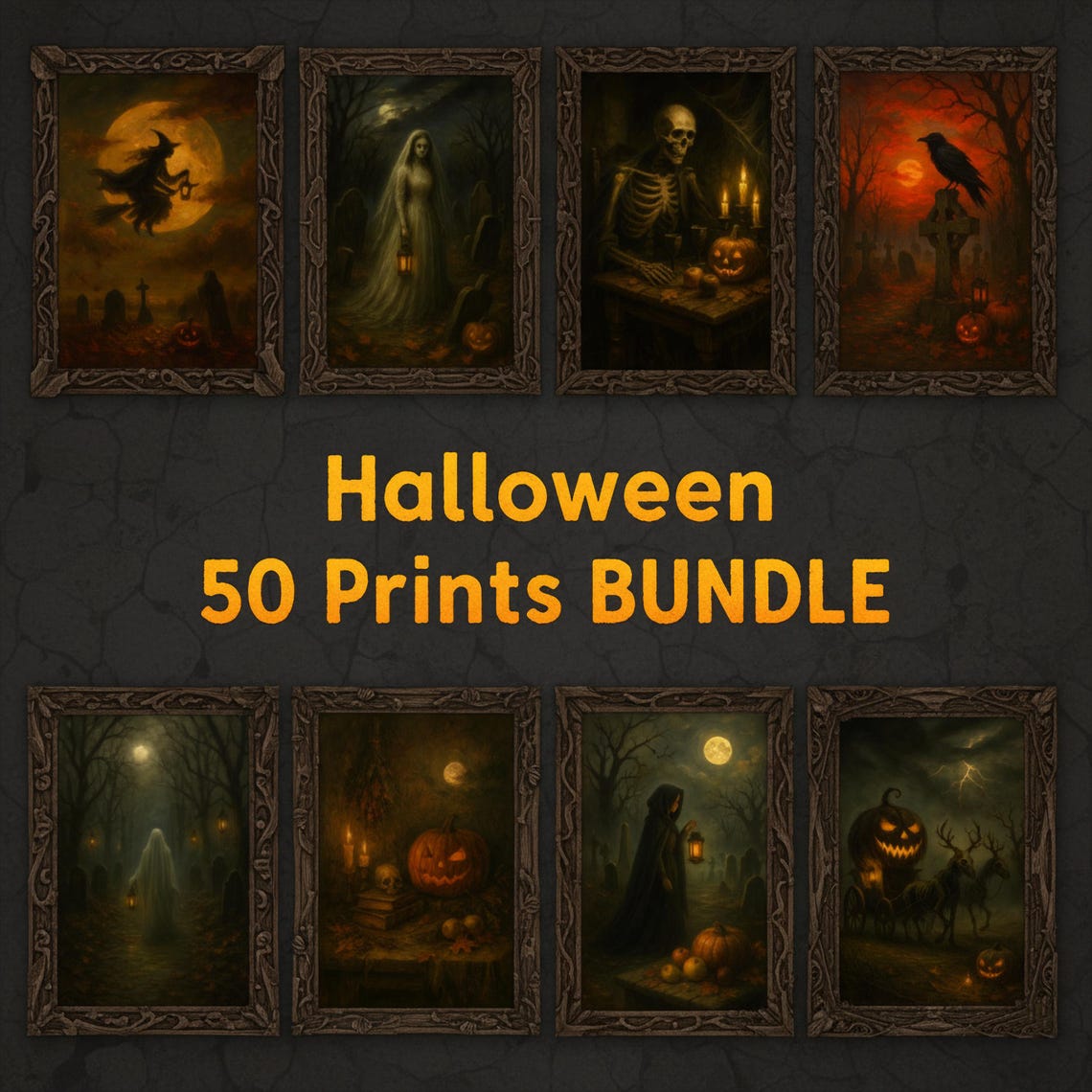 Halloween Bundle Prints 50 Wall Art Gothic Dark Moody