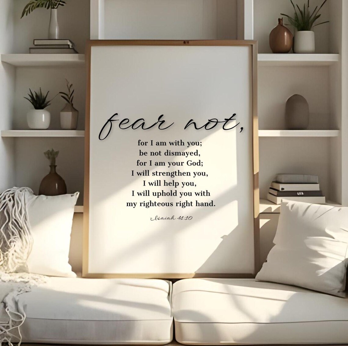 Fear Not For I Am With You Isaiah 41:10 Rustic Christian Scripture Poster - Image 4