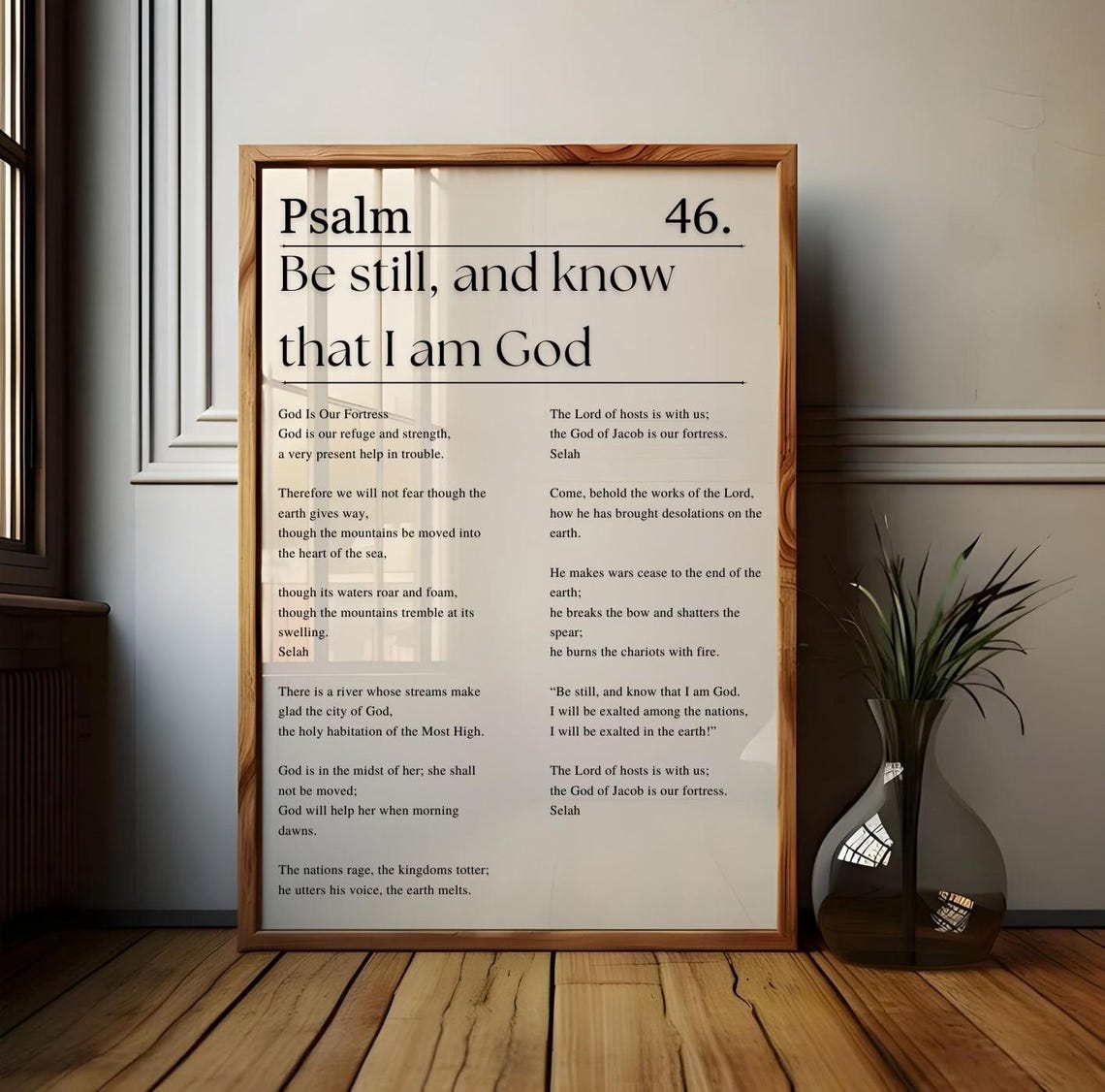 Psalm 46 Be Still And Know Bible Chapter Poster Bible Verse Wall Art Modern Minimalist Christian Wall Art Prayer Room Wall Art - Image 2