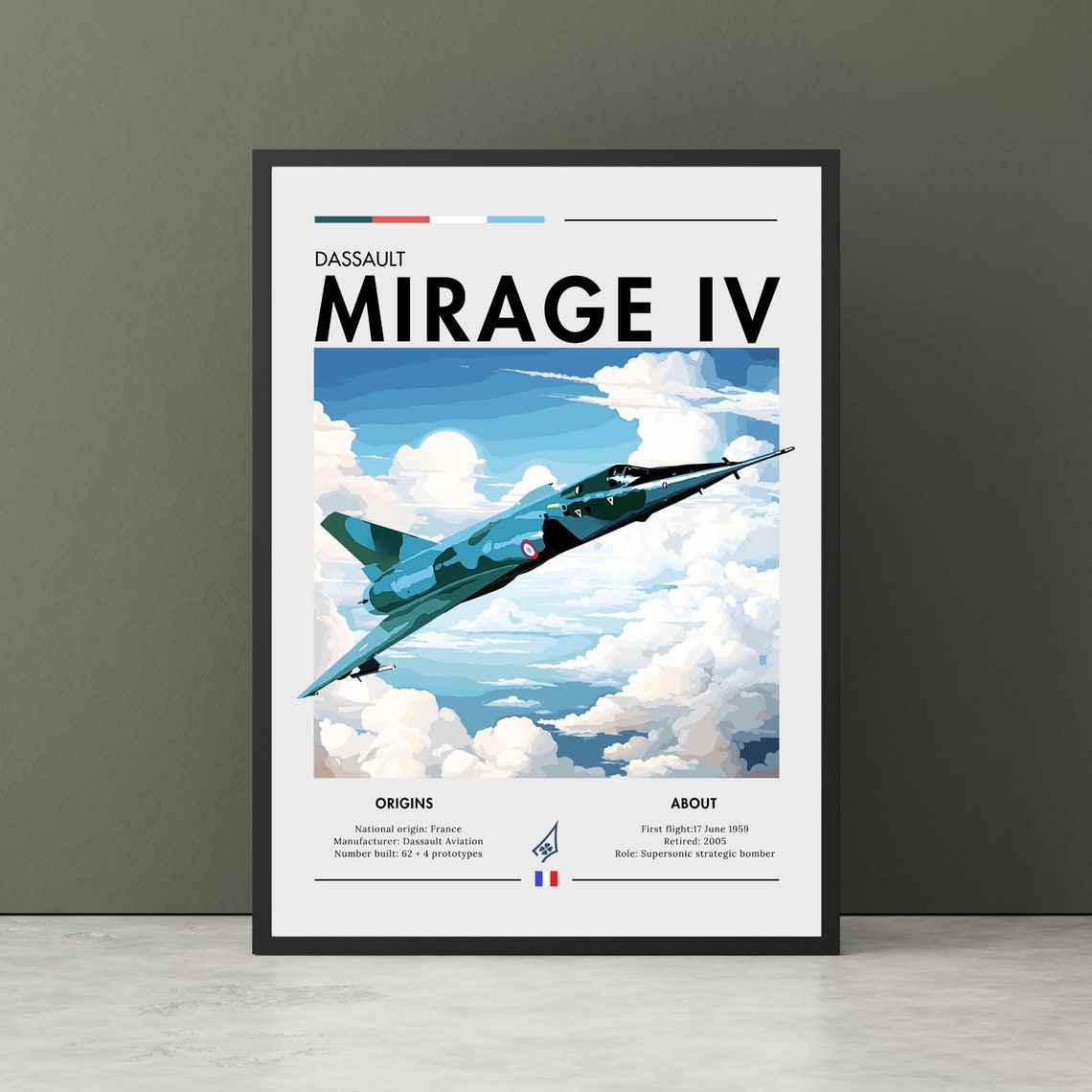 Dassault Mirage IV French Supersonic Strategic Bomber Aviation Poster