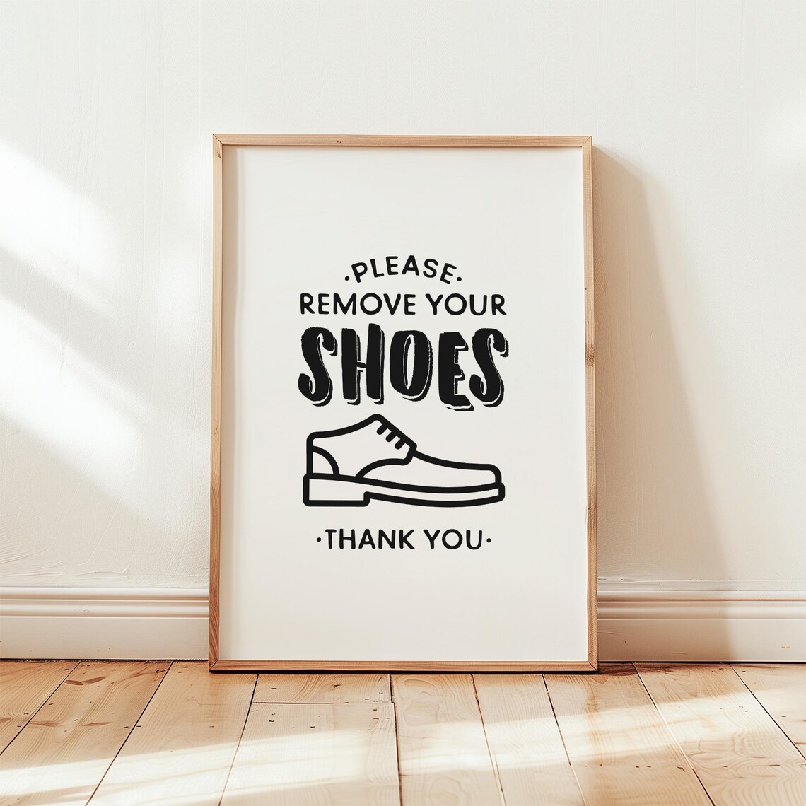 Please Remove Your Shoes Thank You Polite Entryway Sign Poster - Image 3