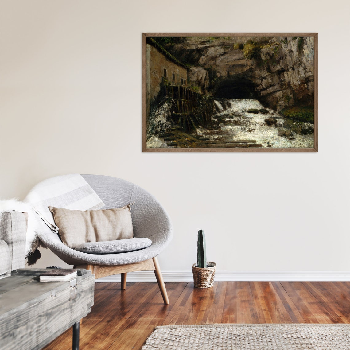 Courbet Source of the Loue 1864 Rocky Grotto Waterfall Print - Image 2