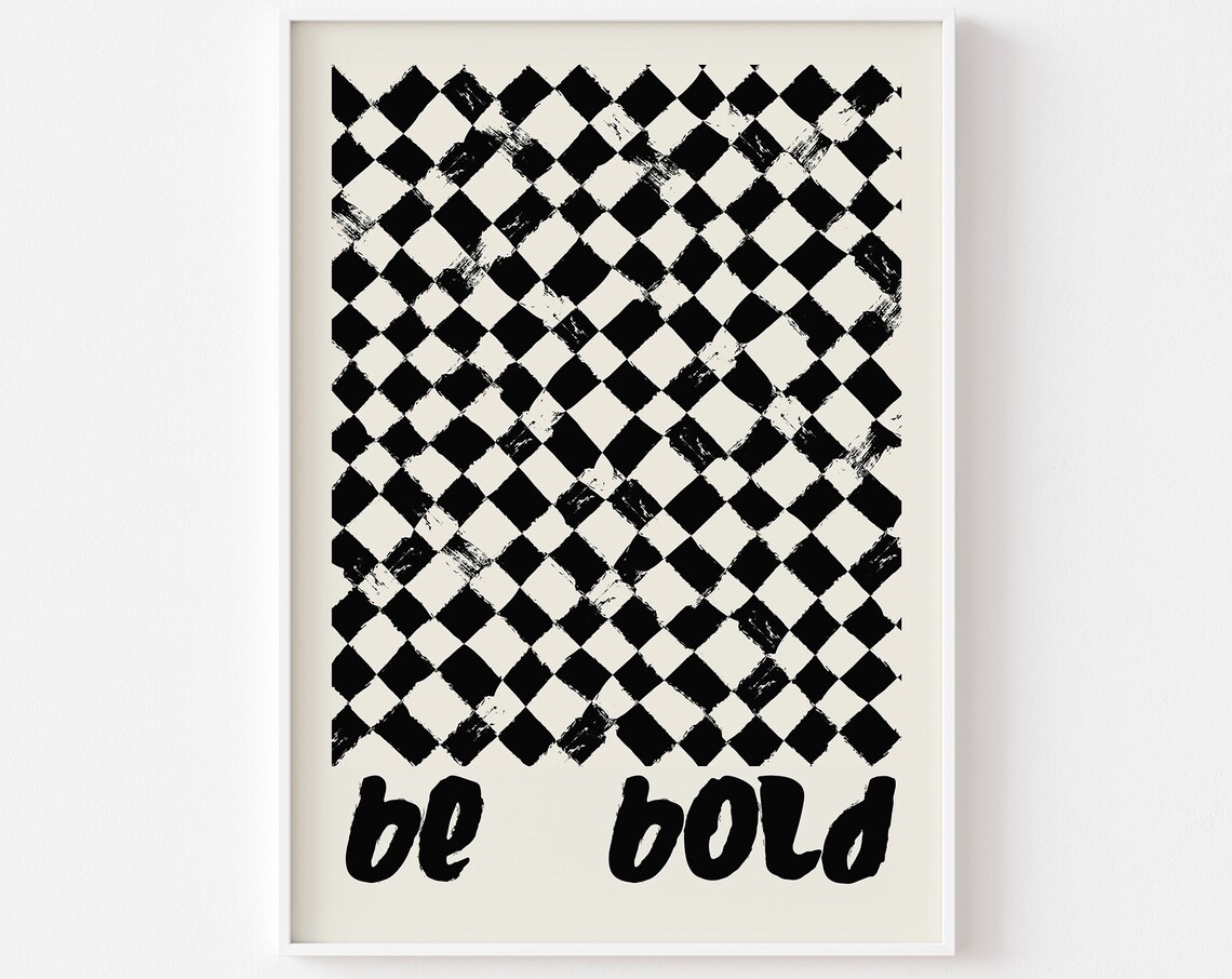Be Bold Black And White Abstract Art Print