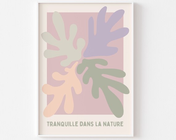Tranquille Dans La Nature Pastel Organic Coral Shapes Abstract Poster