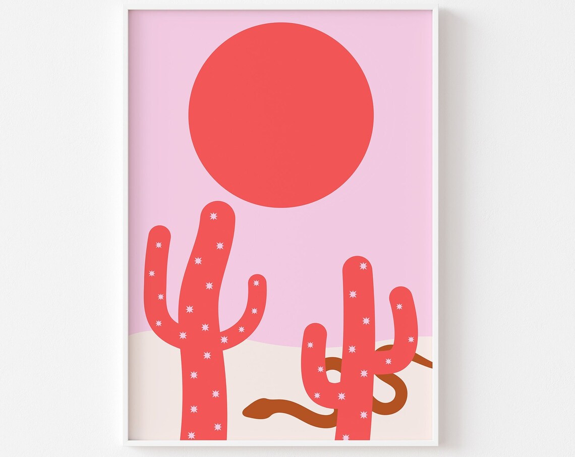 Desert Cactus Cowgirl Aesthetic Art Print