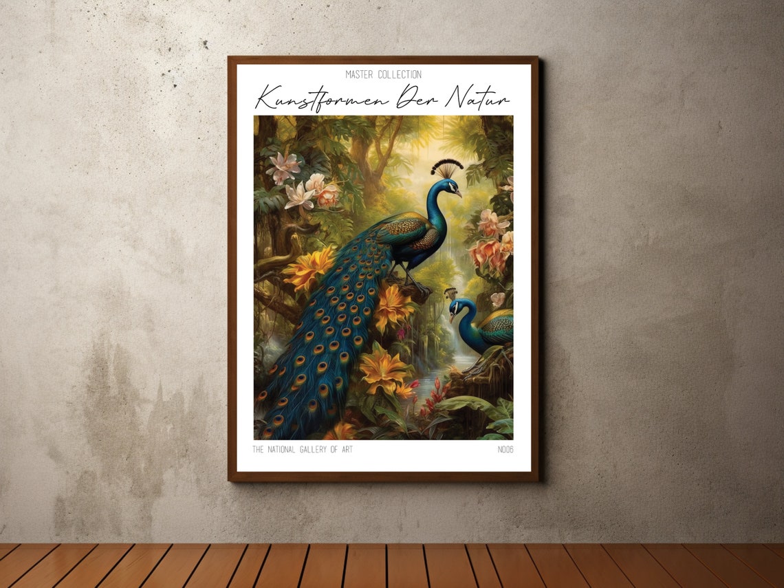 Kunstformen Der Natur Peacock Pair Tropical Lush Jungle Poster