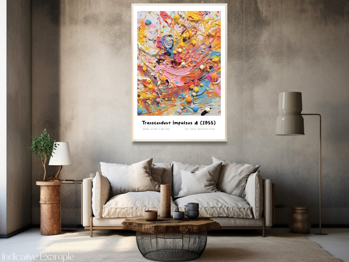 Transcendent Impulses A 1955 Pastel Drip Abstract Painting Poster - Image 3