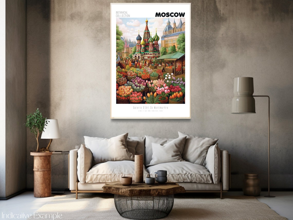 Moscow Botanical Collection Onion Dome Cathedral Market Art Poster - Image 3
