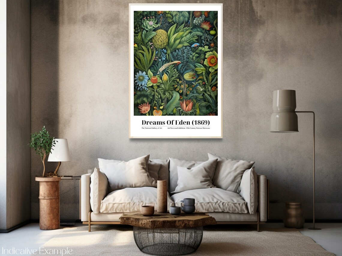 Dreams Of Eden 1869 Exotic Floral Rich Jungle Art Nouveau Poster - Image 3