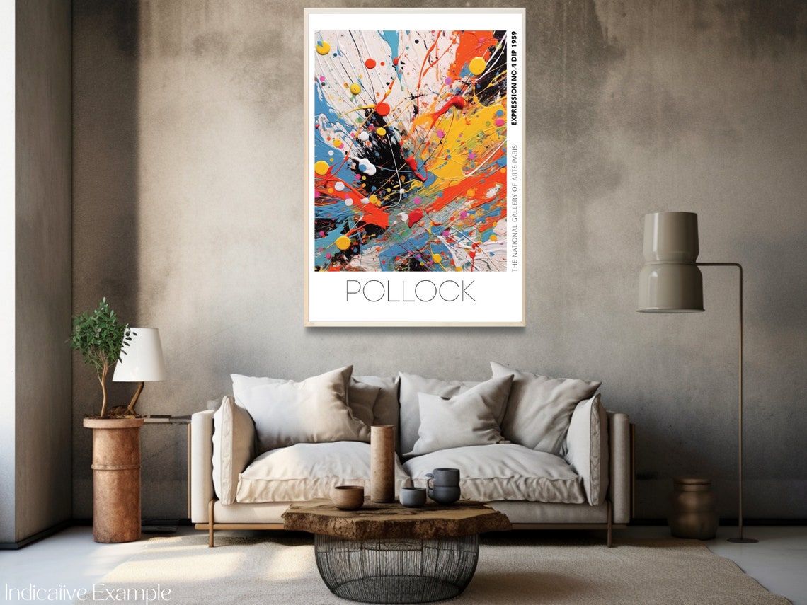 Pollock Expression No 4 Dip 1959 Explosive Color Splash Art Poster - Image 3
