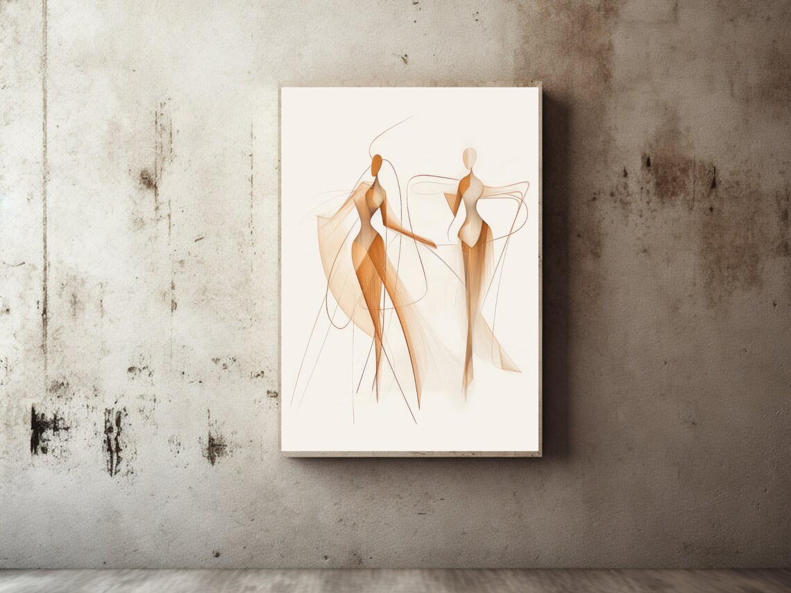 Minimalist Line Art Neutral Beige Print Earth Tones Beige Poster Abstract Line Drawing Modern Abstract Art Boho - Image 2