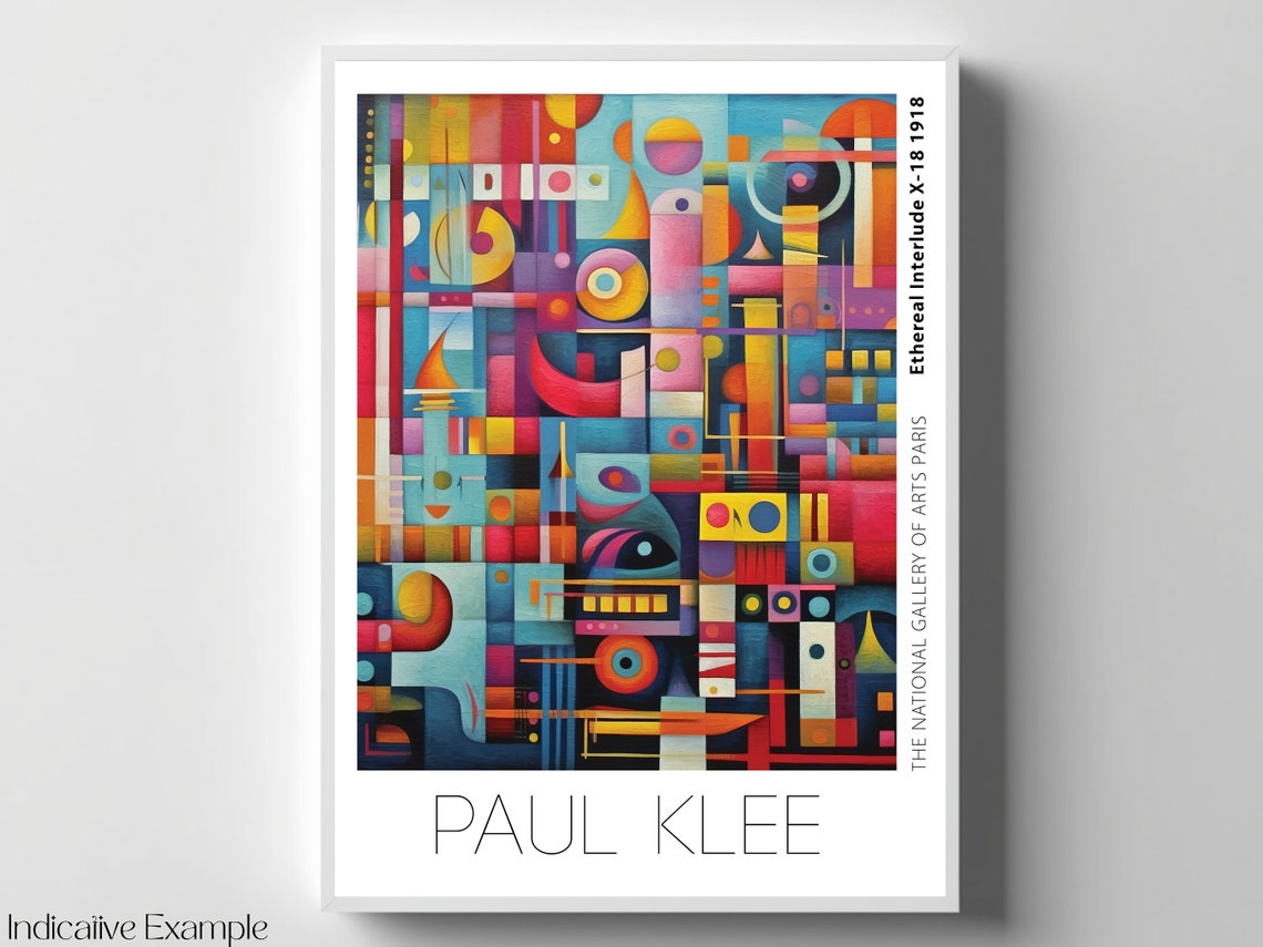 Paul Klee Inspired Bright Geometric Abstract Shapes Art Poster - Image 4
