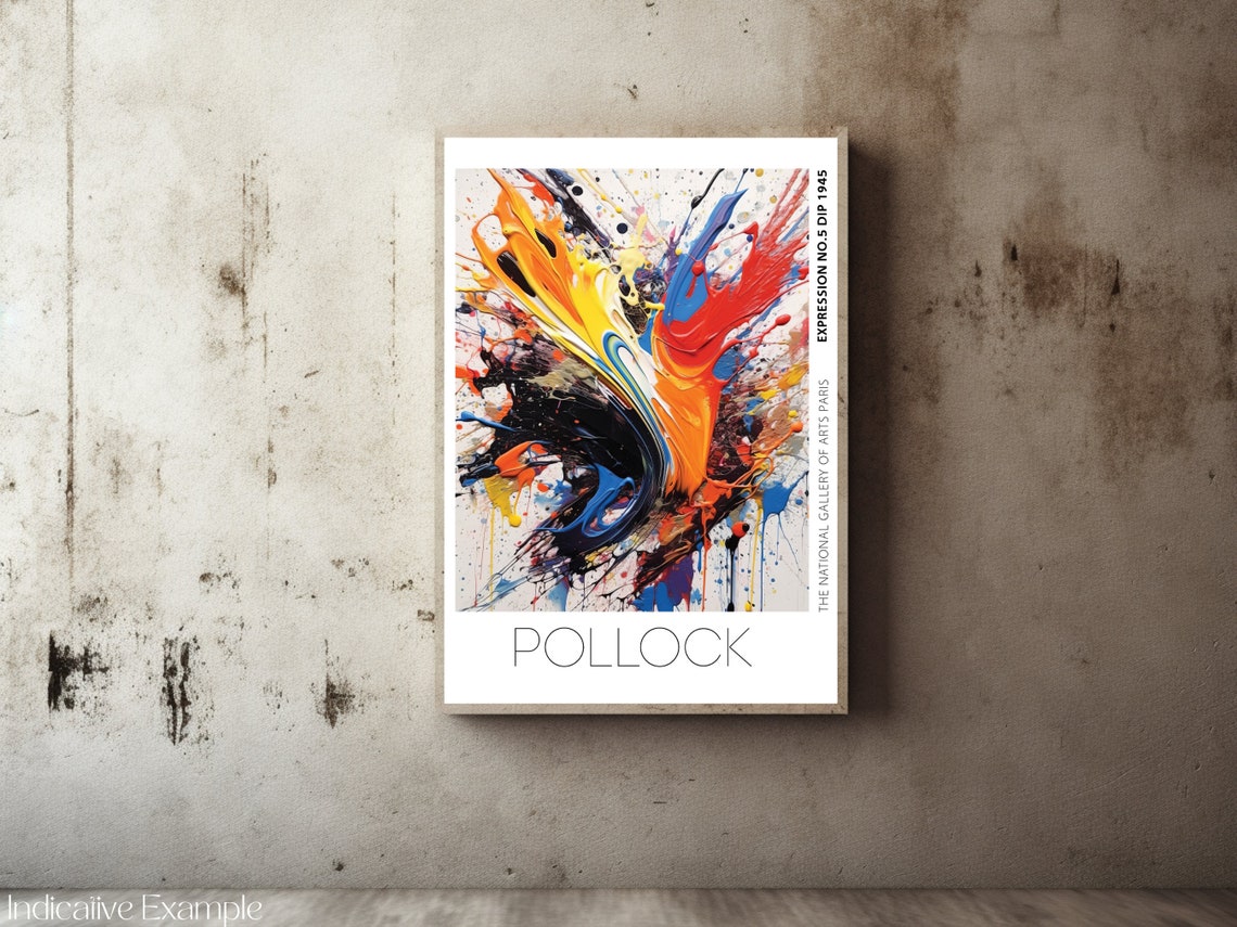 Pollock Expression Number 5 Explosive Color Splash Art Poster - Image 2