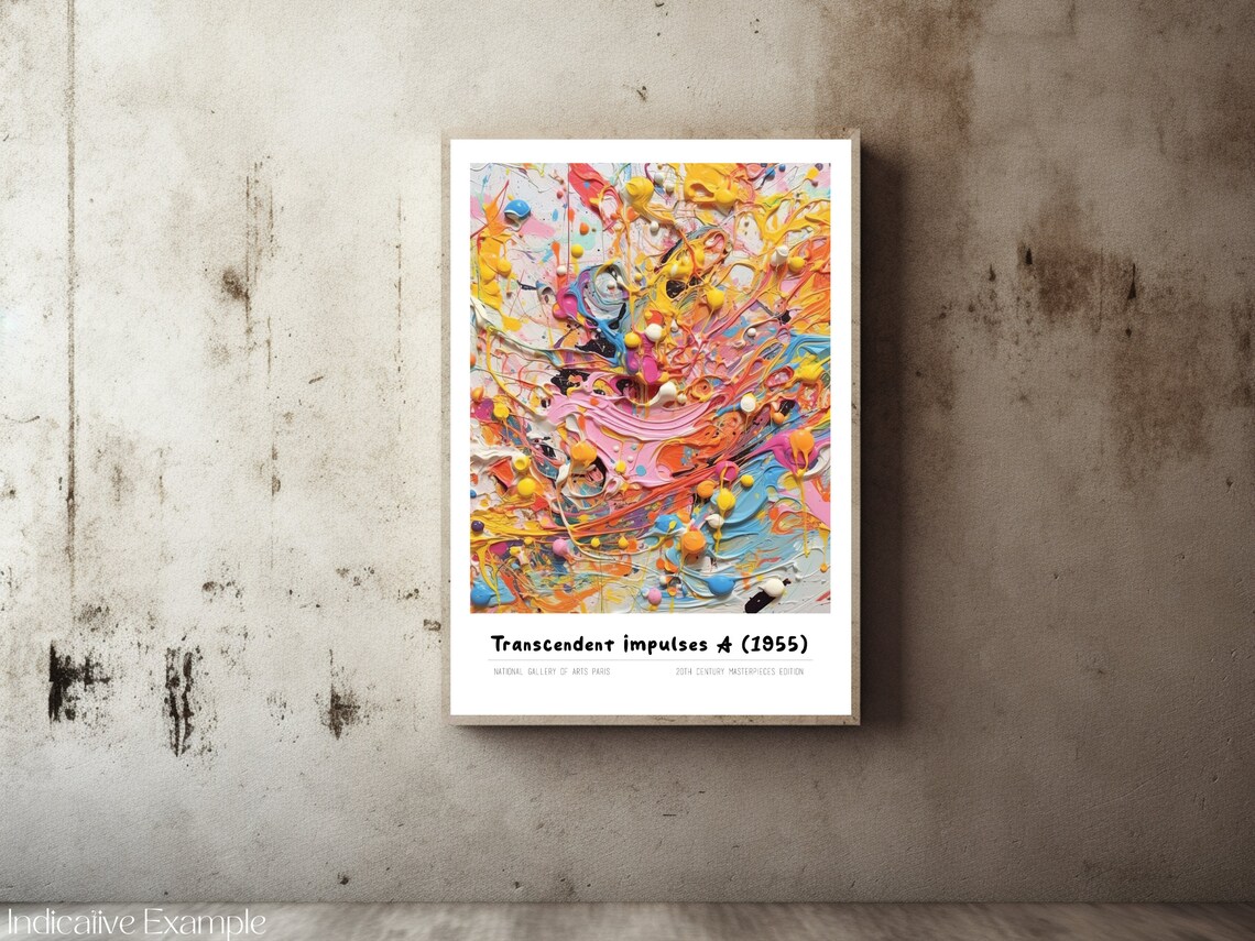 Transcendent Impulses A 1955 Pastel Drip Abstract Painting Poster - Image 2