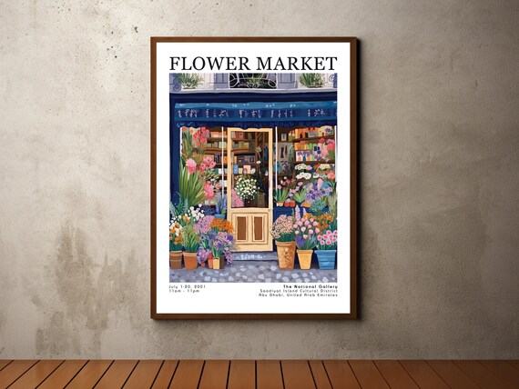 Flower Market Poster Flower Market Print Botanical Wall Art Exhibition Posters Prints Henri Matisse Vintage Flowers Floral Painting