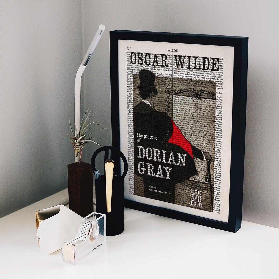 Oscar Wilde The Picture Of Dorian Gray Encyclopedia Art Collage Poster - Image 2
