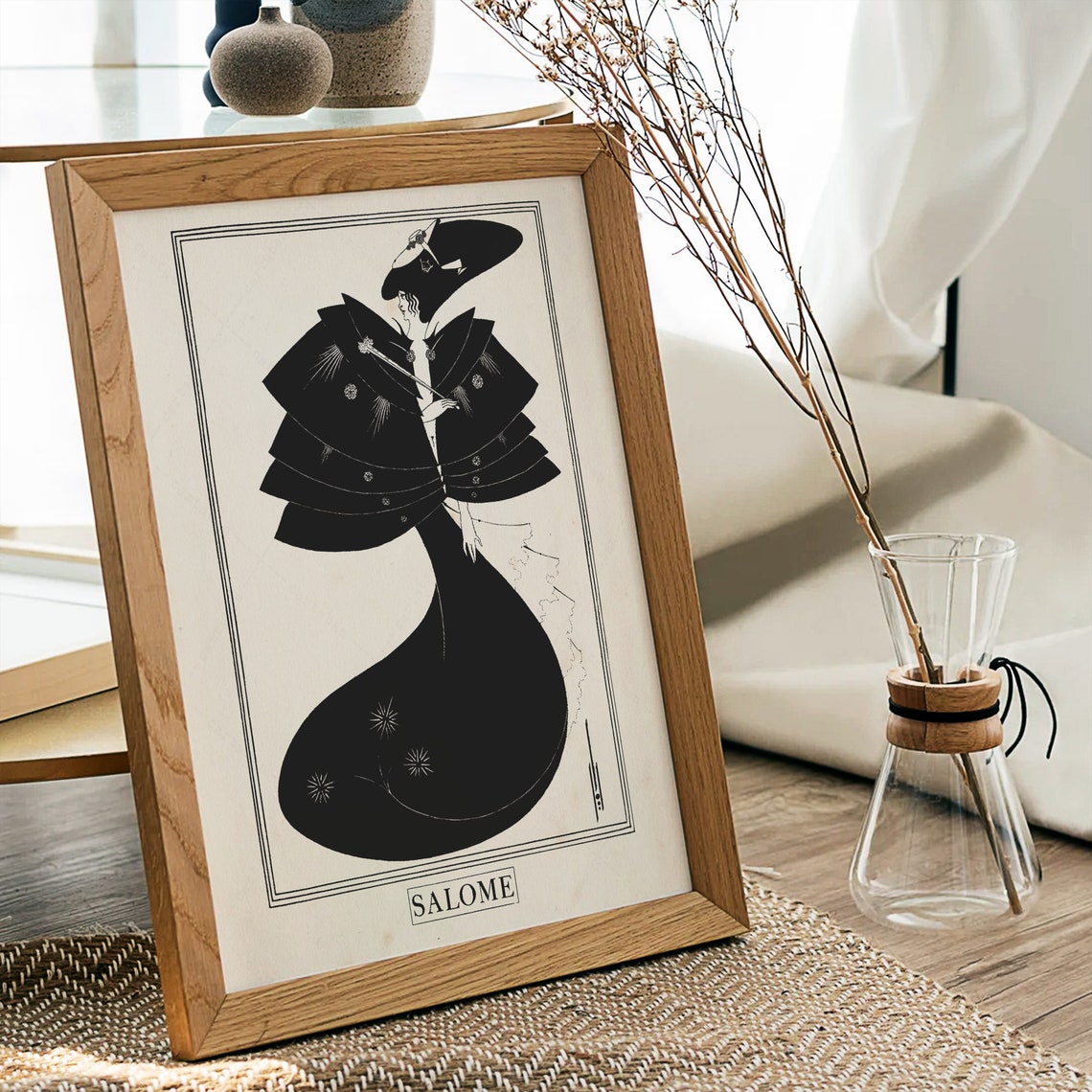Aubrey Beardsley Salome The Black Cape Oscar Wilde Vintage Art Print - Image 3