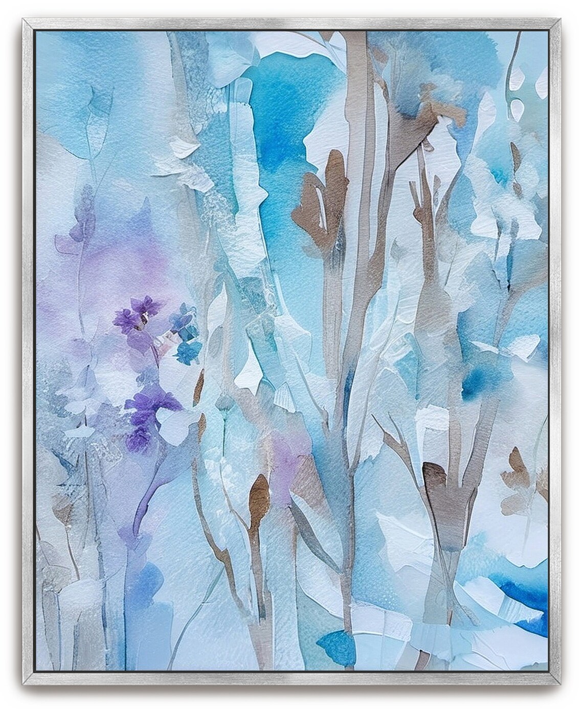 Abstract Acrylic Painting, Textured Purple Wall Art Print - Image 3