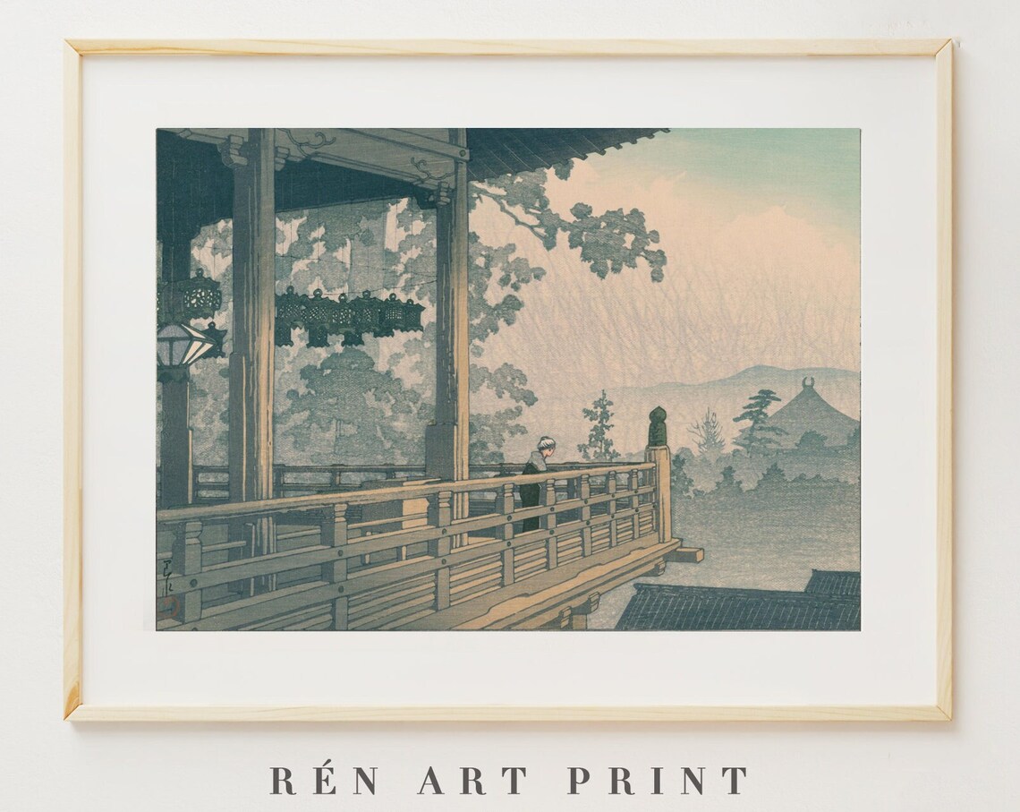 Vintage Japanese Woodblock Print, Asian Wall Art