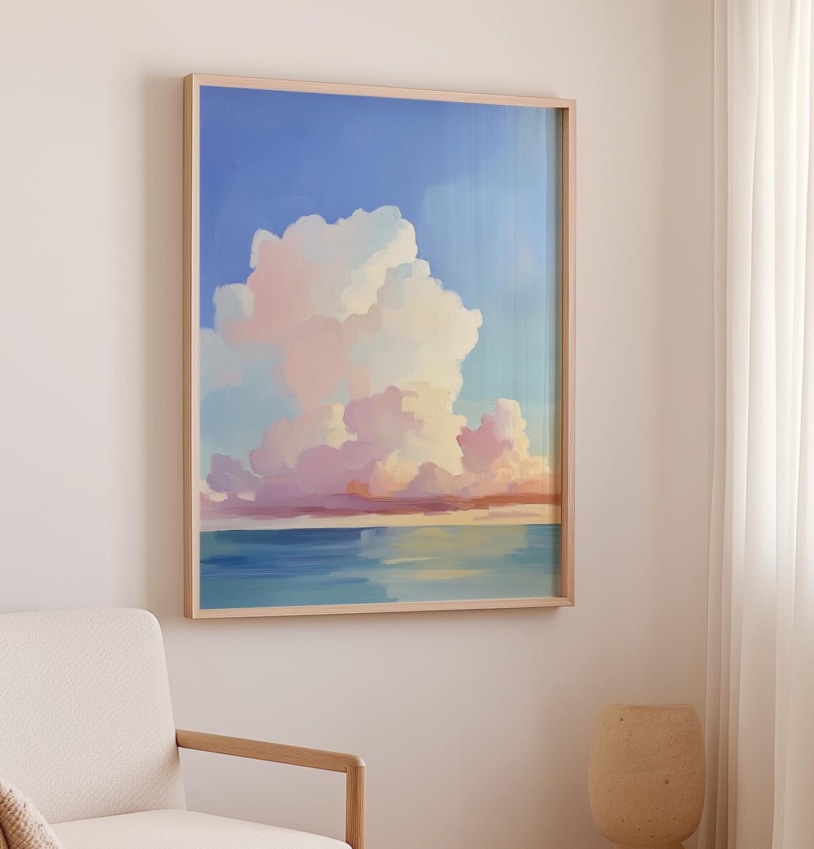 Pastel Cloud Sunset Art Print, Soft Sky Decor - Image 2