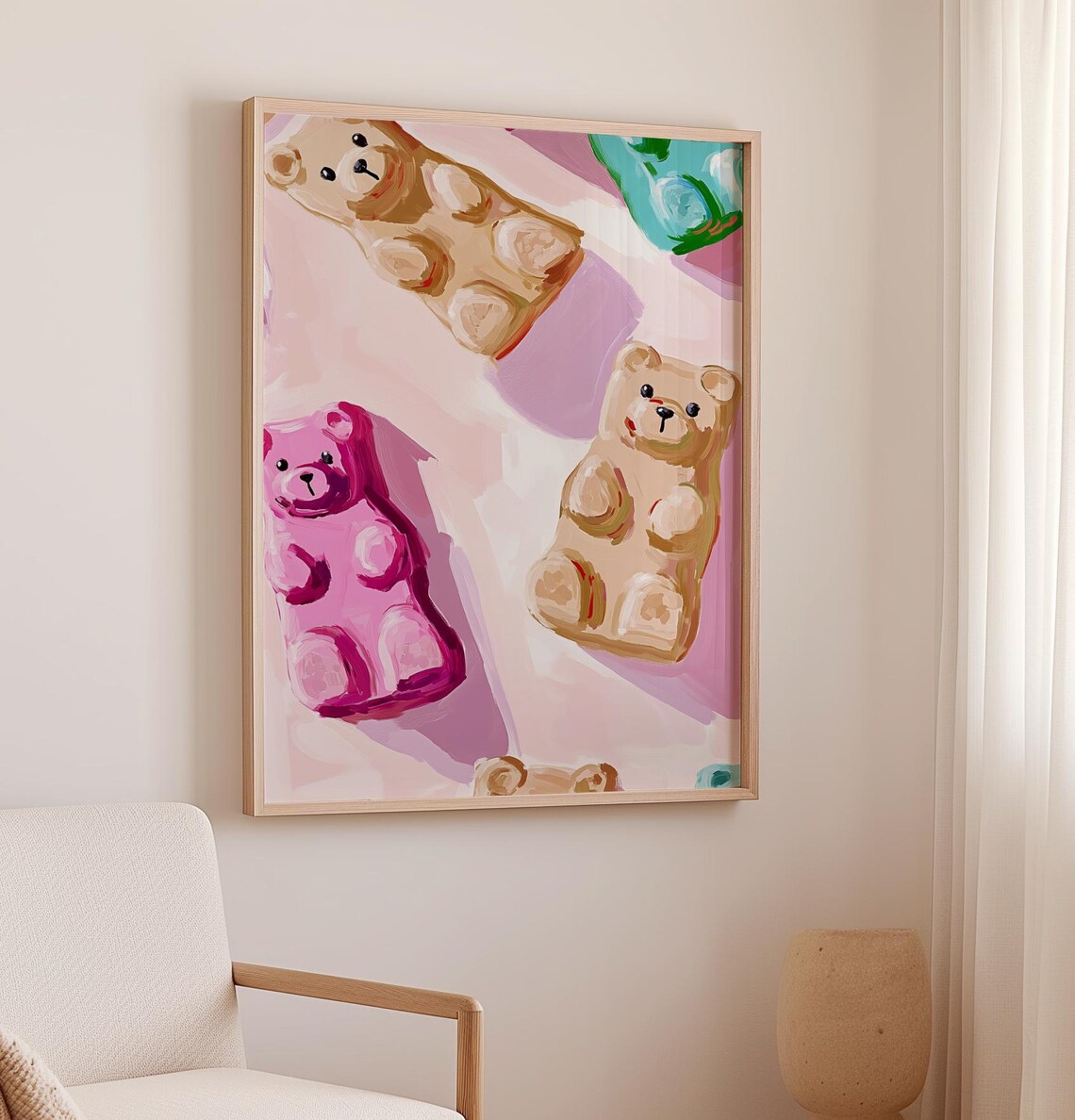Gummy Bear Art Print, Quirky Candy-Themed Decor - Image 2